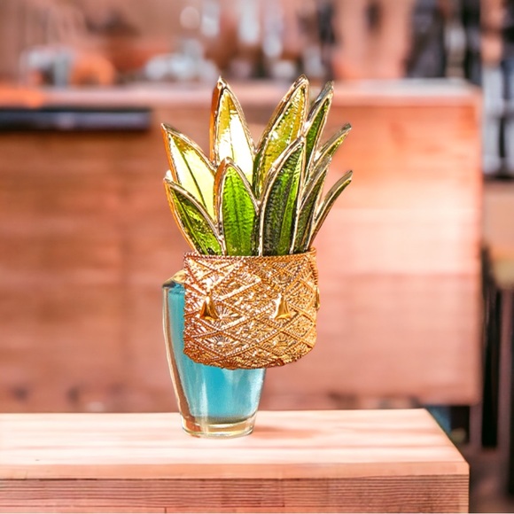 Bath & Body Works Wallflower Plug Plant Basket Stand Green Gold NWT - Picture 2 of 4